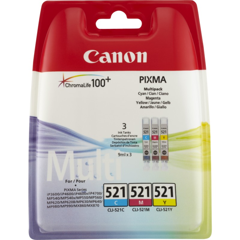 Canon 2934B010 CLI-521 PACK C/M/Y