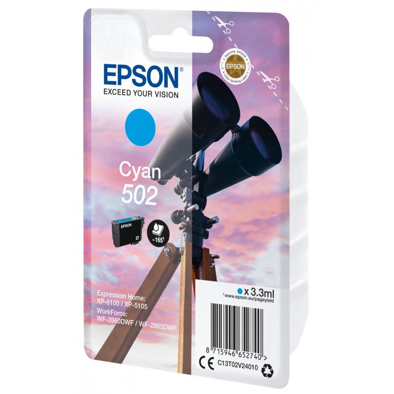 Epson C13T02V24020 JUMELLES Cyan 502 Bli