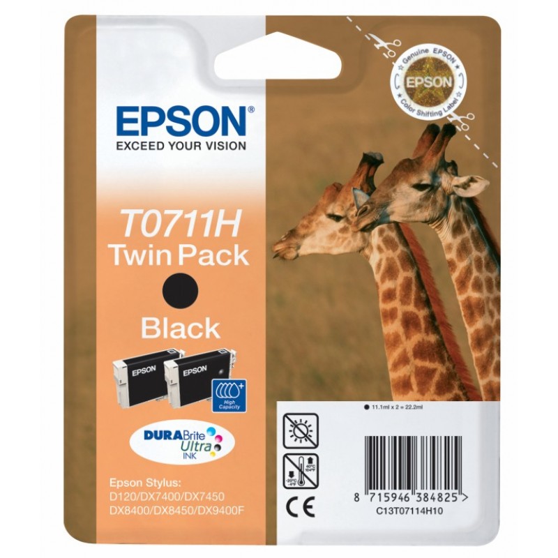 EPSON C13T007114H10 2 CART NOIRE HC BLI