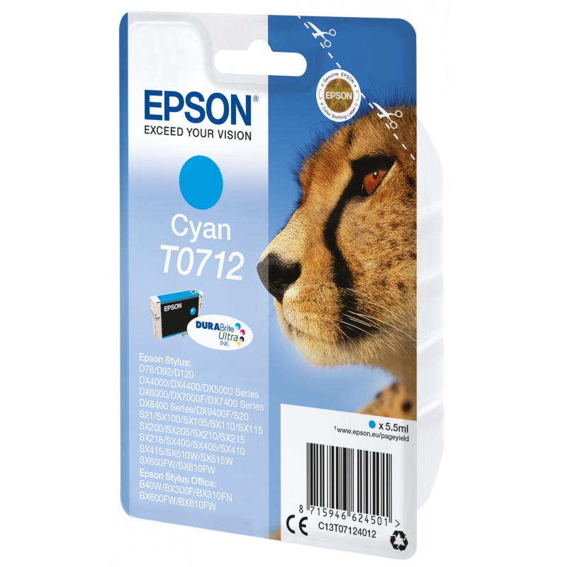 Epson C13T07124012 GUEPARD Cyan Blister