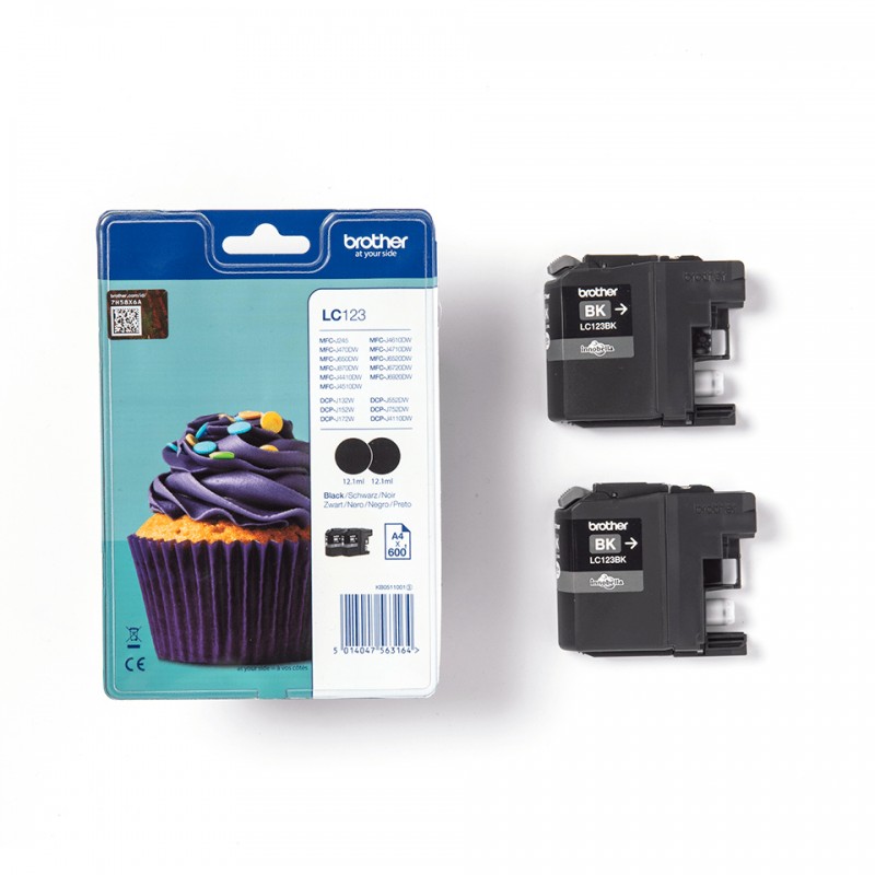 Brother LC123BKBP2 Ink Jet BK Pack Bulk