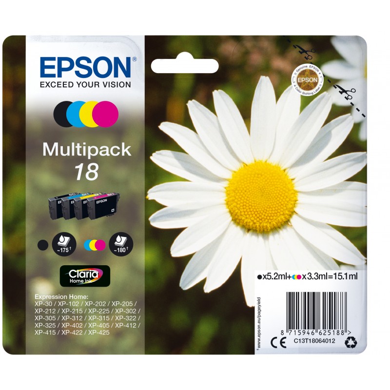 Epson C13T18064012 Paquerette X4 Blister