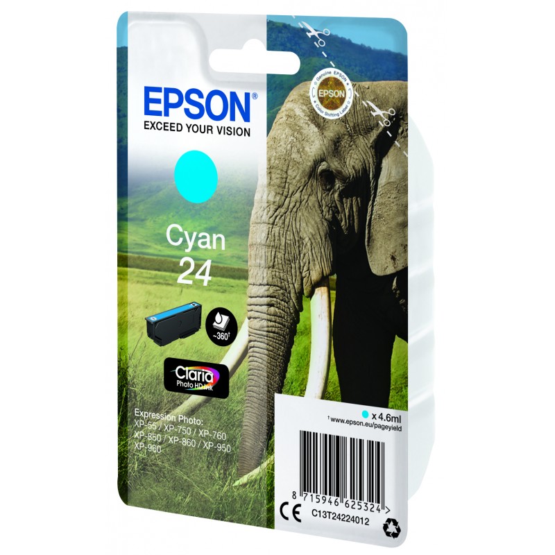 Epson C13T24224022 ELEPHANT Cyan Blister