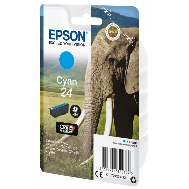 Epson C13T24224022 ELEPHANT Cyan Blister