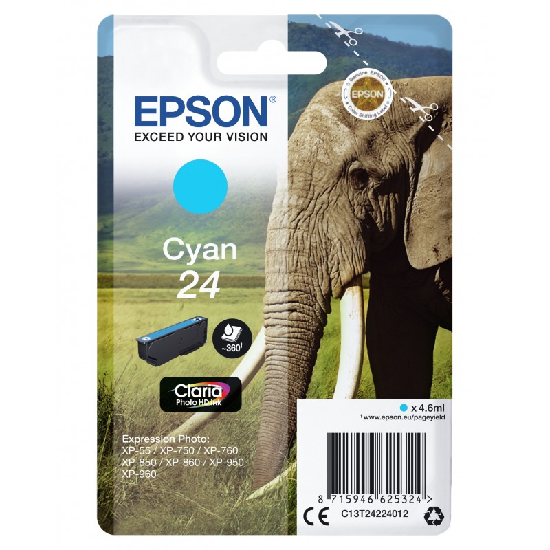 Epson C13T24224022 ELEPHANT Cyan Blister