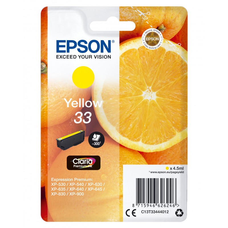 Epson C13T33444012 Ink Jet Yel Orange