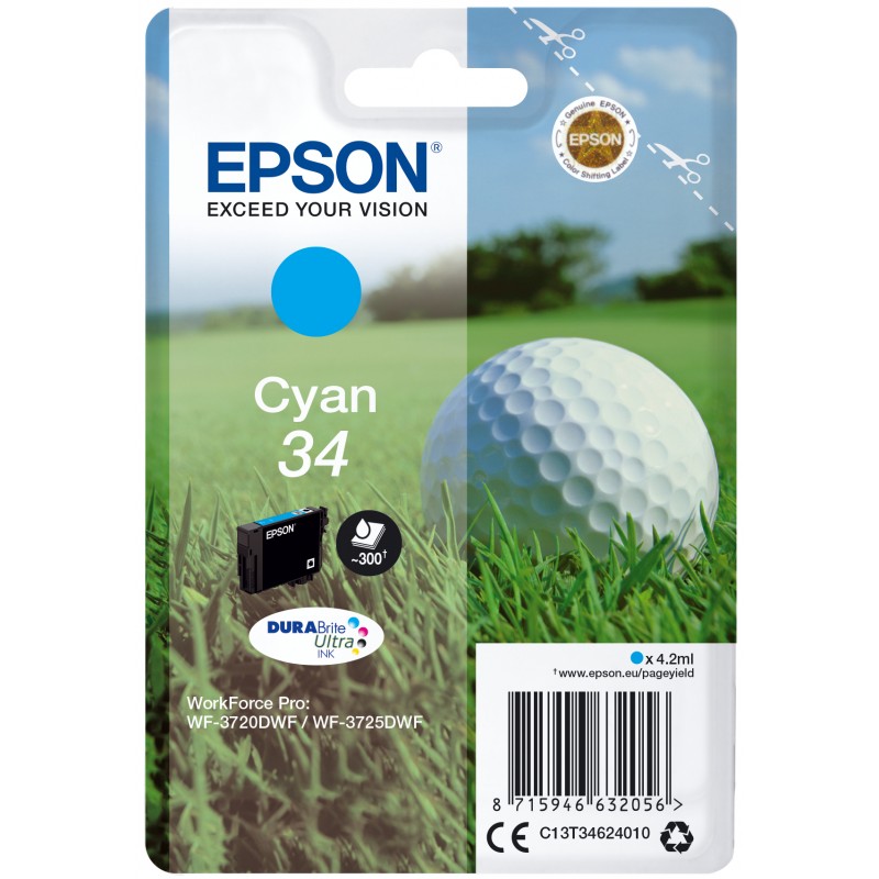 Epson C13T34624010 Cyan Balle de Golf