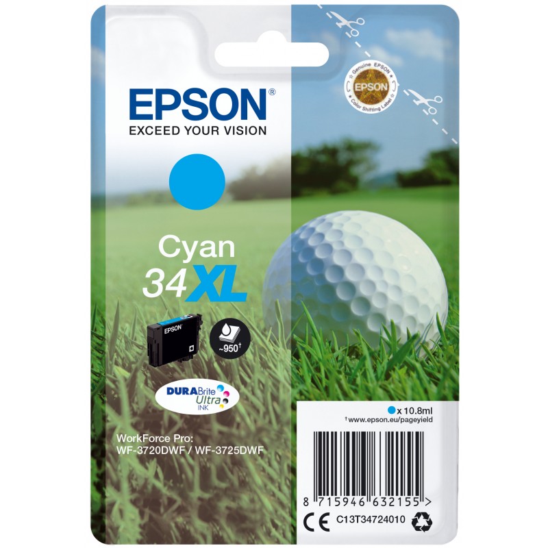 Epson C13T34724010 Cyan XL Balle de Golf