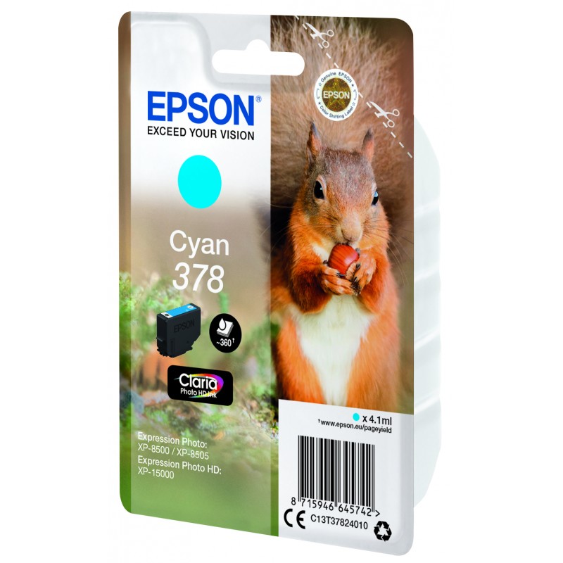 Epson C13T37824010 Ink Jet Cyan Ecureuil