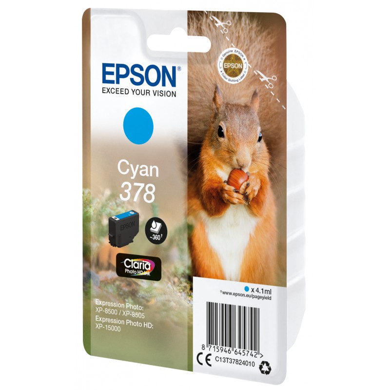 Epson C13T37824010 Ink Jet Cyan Ecureuil