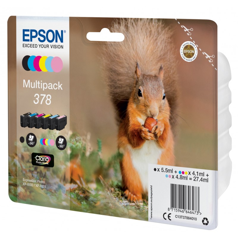 Epson C13T37884010 Pack x 6 Ecureuil
