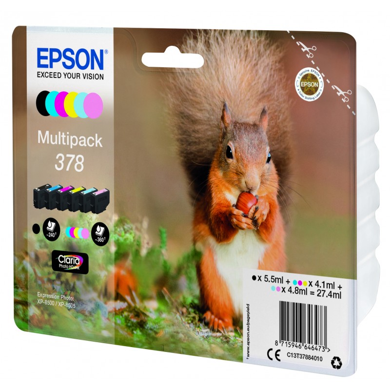 Epson C13T37884010 Pack x 6 Ecureuil