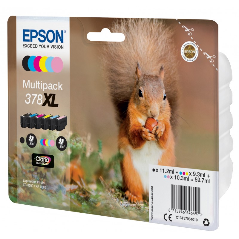 Epson C13T37984010 Pack XL x 6 Ecureuil