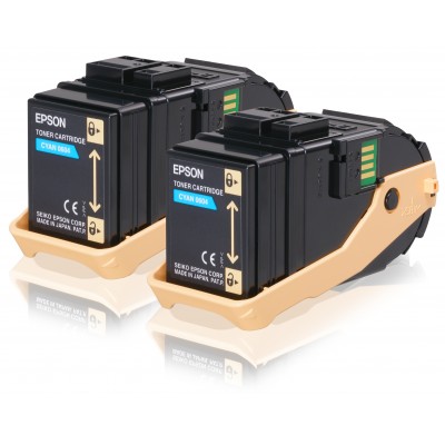 Epson C13S050608 Toner Cyan  2 x  7.5 K