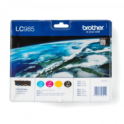 Brother LC985VALBP Pack 4 Cart LC985BK/C