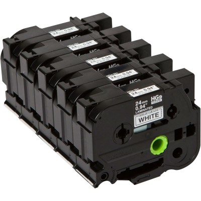 Brother HGE251V5 Rubans BK/Blanc 24mm x5