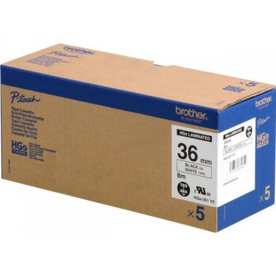 Brother HGE261V5 Rubans BK/Blanc 36mm x5