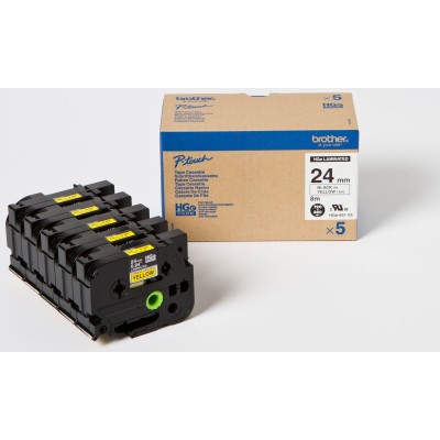 Brother HGe651V5 Pack 5 ruban noir/jaune