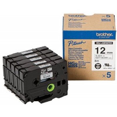 Brother Pack 5 rubans noir/argenté mate