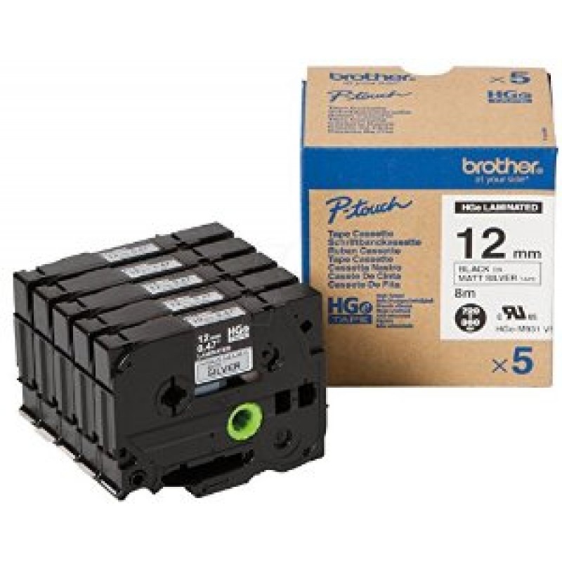 Brother Pack 5 rubans noir/argenté mate