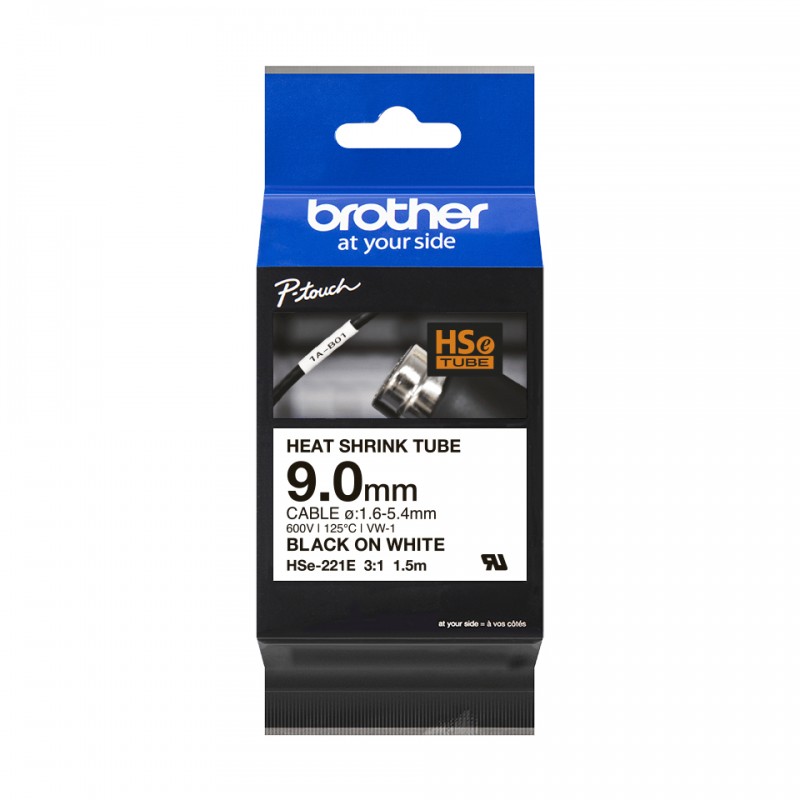 Brother HSE221E Ruban retrac Noir/Blanc