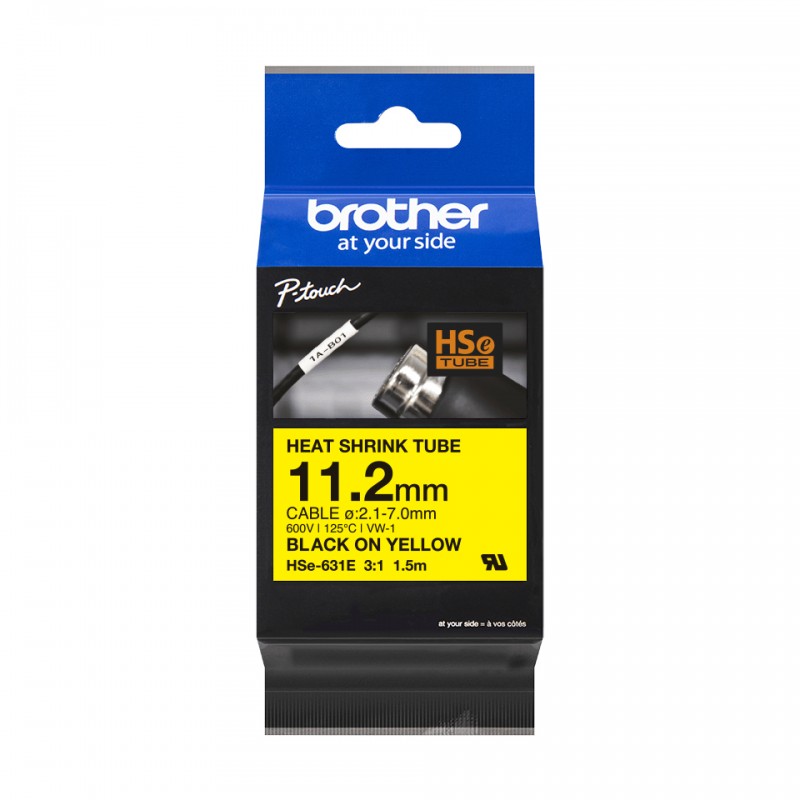 Brother HSE631E Ruban retrac Noir/Jaune