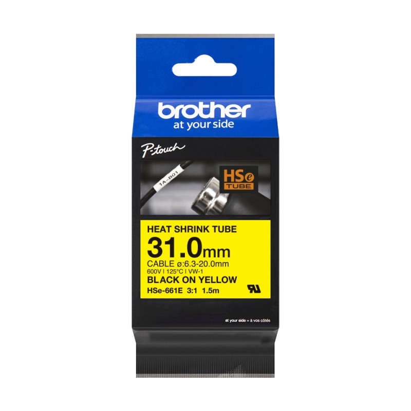 Brother HSE661E Ruban retrac Noir/Jaune