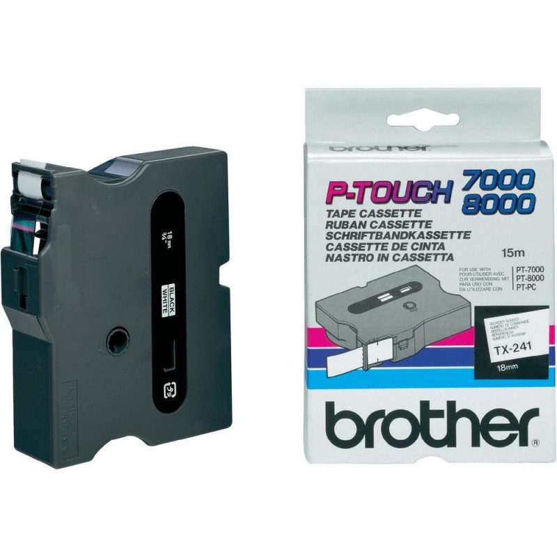 Brother  TX241  Noir/Blanc 18mm