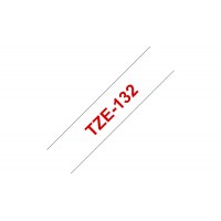 Brother TZE132 Ruban 12mm Red / Transp.