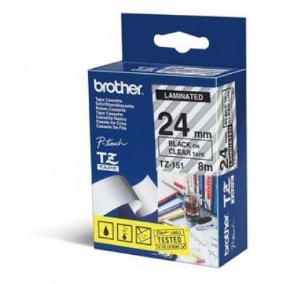 Brother TZE151 Ruban 24mm Noir / Transp.