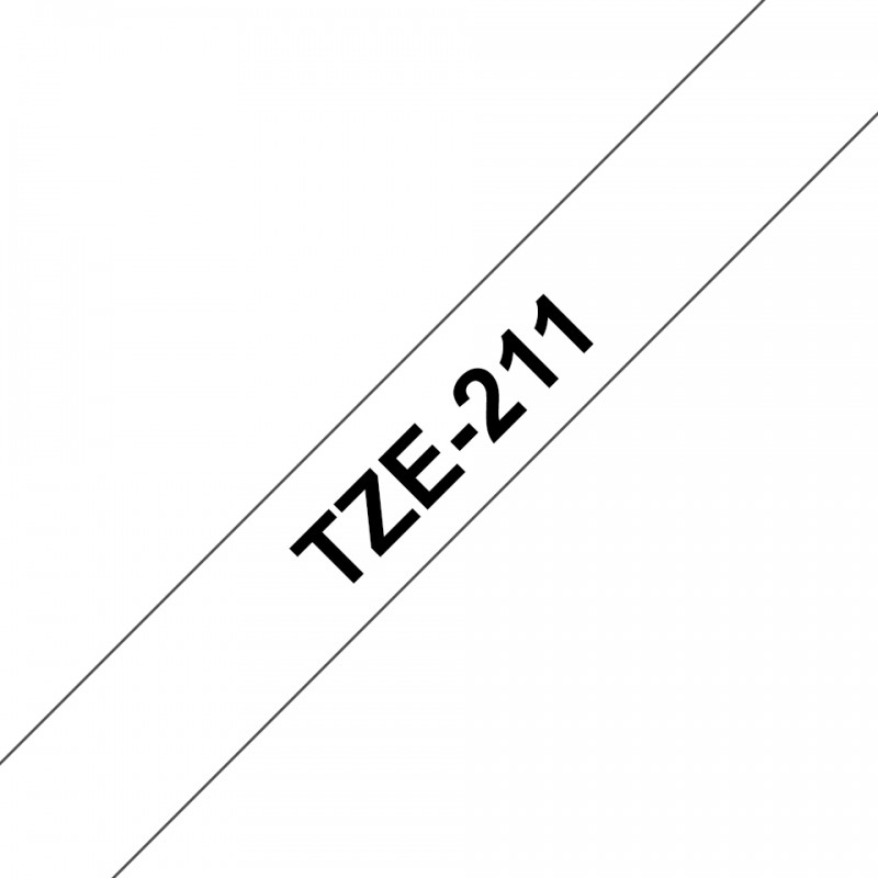 Brother TZE211 Ruban 6mm Noir / Blanc