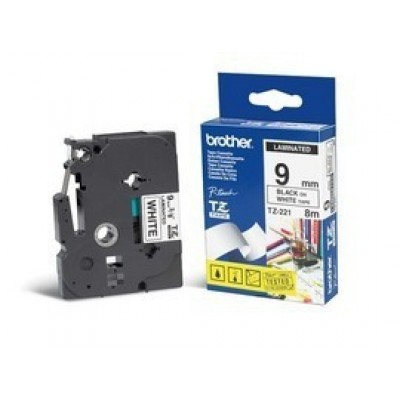 Brother TZE221 Ruban 9mm Noir / Blanc