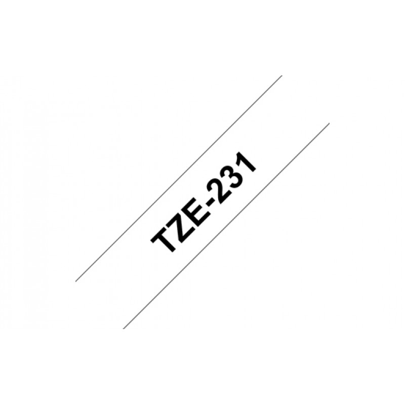 Brother TZE231 Ruban 12mm Noir / Blanc
