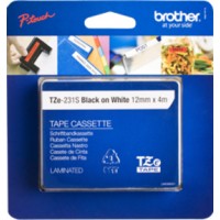 Brother TZE231S2 Ruban Noir/Blan 12mm 4m