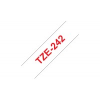 Brother TZE242 Ruban 18 mm Red / Blanc