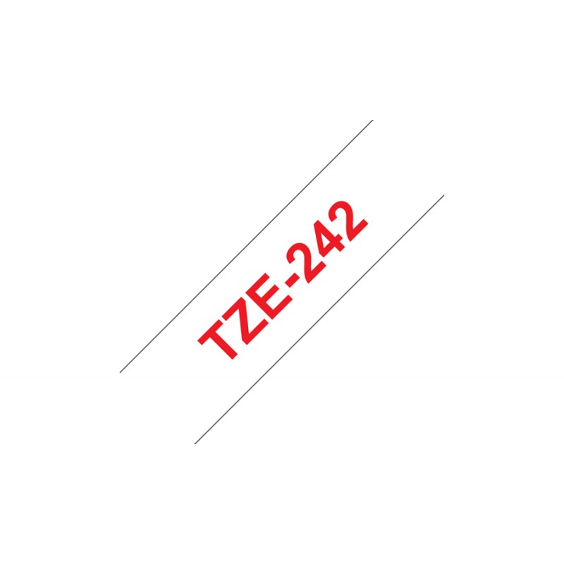 Brother TZE242 Ruban 18 mm Red / Blanc
