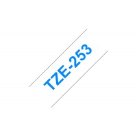 Brother TZE253 Ruban 24 mm Bleu / Blanc