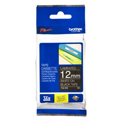 Brother TZE335 Ruban 12 mm Blanc / Noir