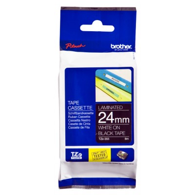 Brother TZE355 Ruban 24 mm Blanc / Noir