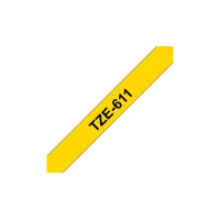 Brother TZE611 Ruban 6mm Noir / Jaune