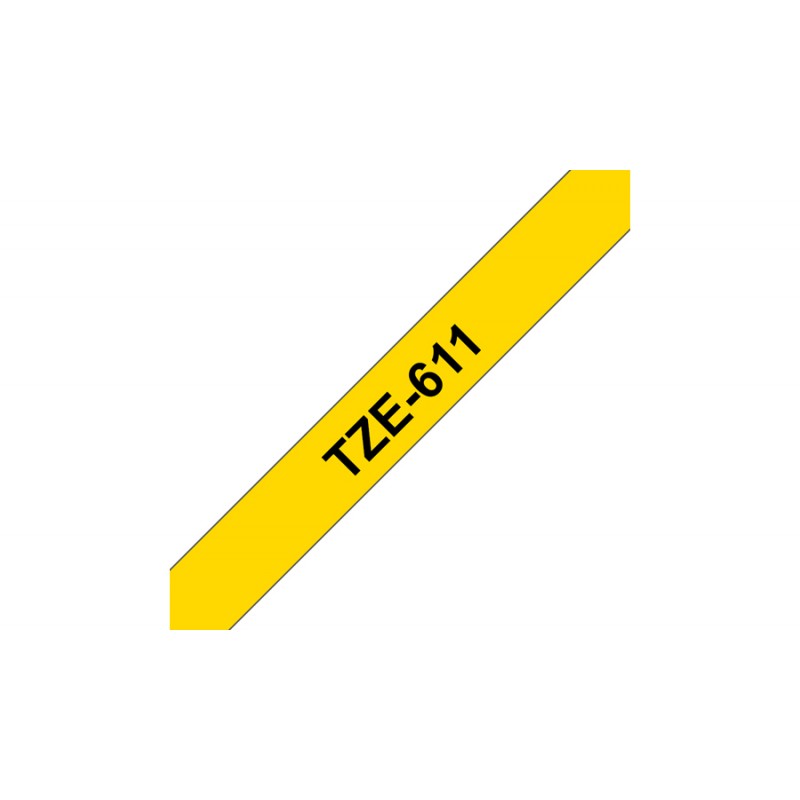 Brother TZE611 Ruban 6mm Noir / Jaune