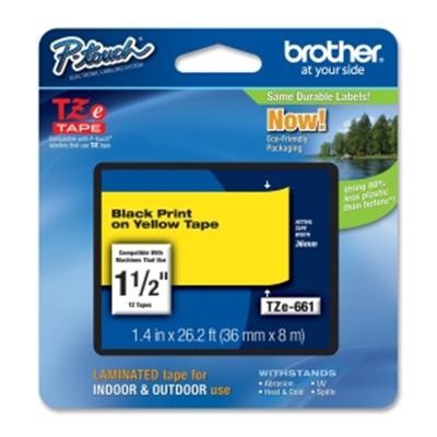 Brother TZE661 noir/jaune 36mm