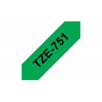 Brother TZE751 Ruban 24 mm Noir / vert