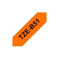 Brother TZEB51noir/orange fluo 24mm
