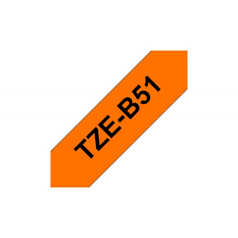 Brother TZEB51noir/orange fluo 24mm