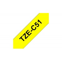 Brother TZEC51 noir/jaune fluo 24mm