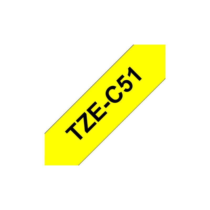 Brother TZEC51 noir/jaune fluo 24mm