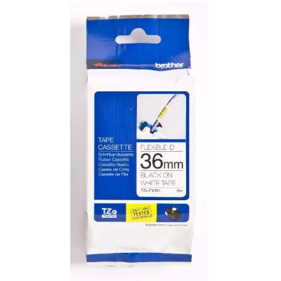 Brother TZEFX261 Ruban Noir/Blan Flex8mm