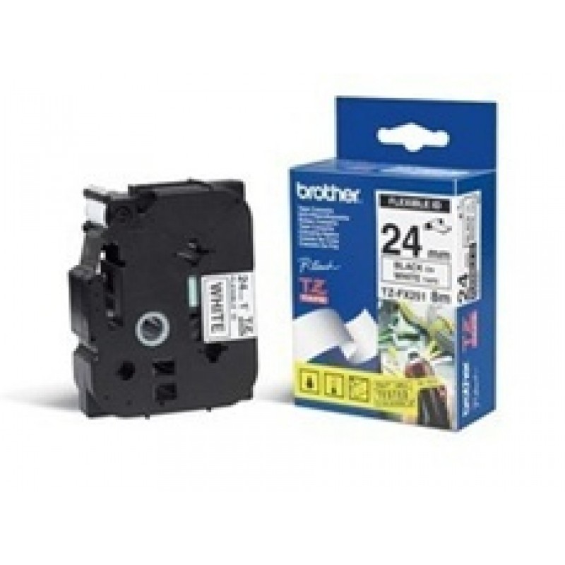 Brother TZEFX651 Noir/Jaune Flexibl 24mm