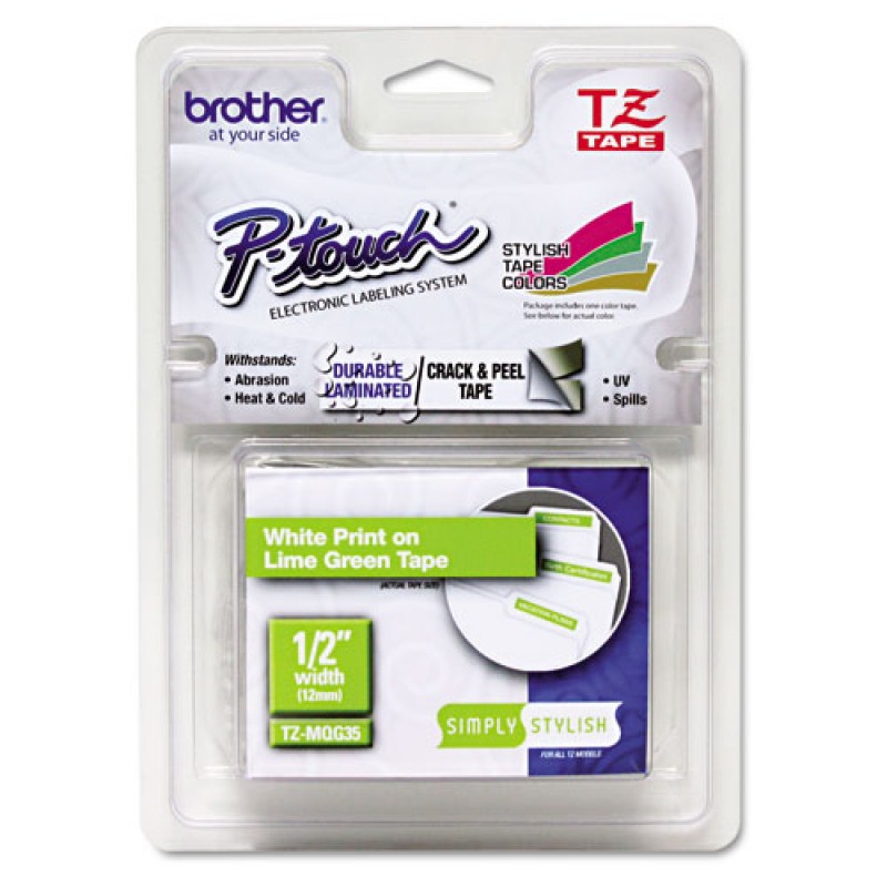 Brother TZeMQL35 Ruban 12mm Gris/Blanc5m